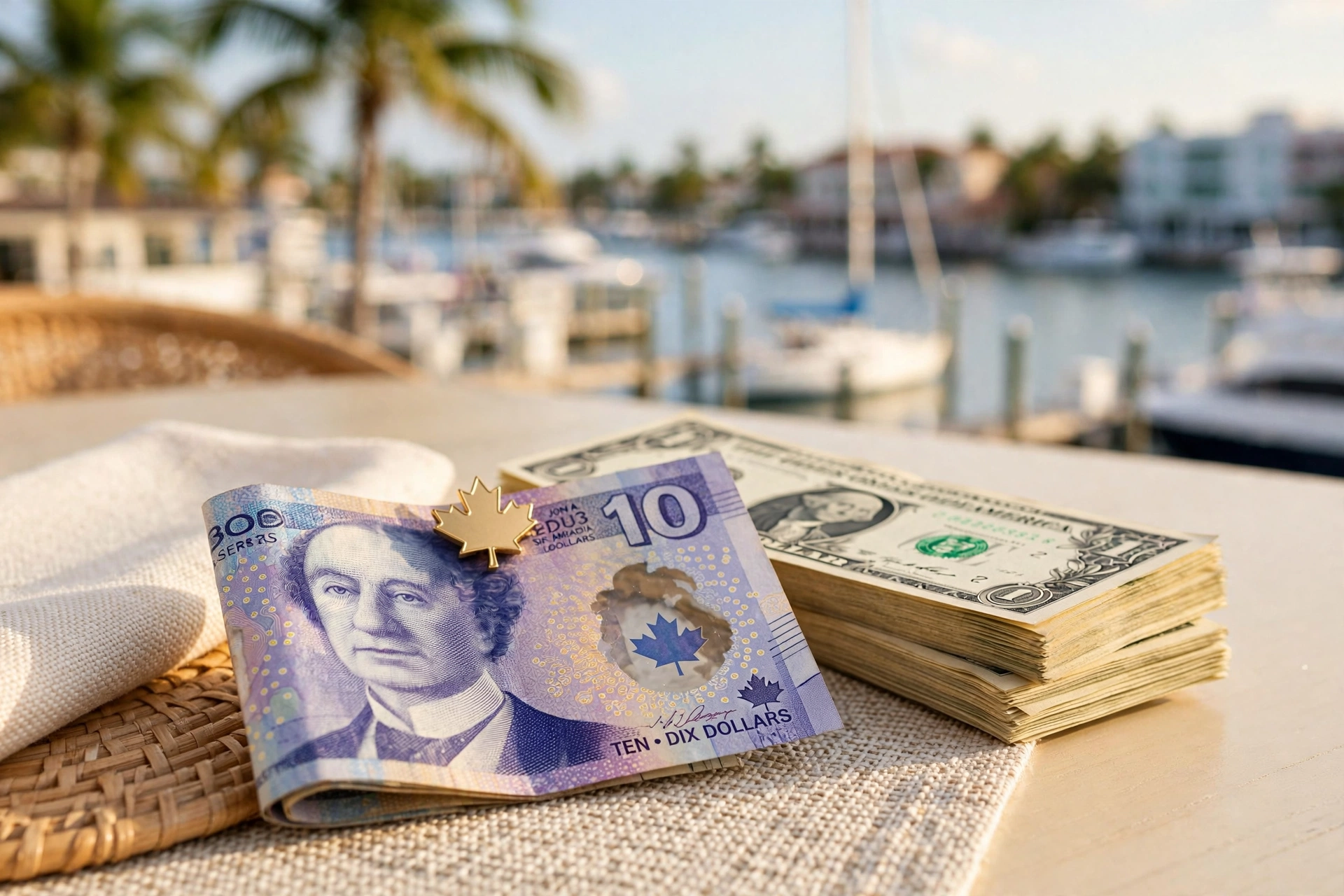 Moving to Miami: Canadian loonie next to US dollars — what the CAD to USD exchange rate means for a Canadian winter in Miami