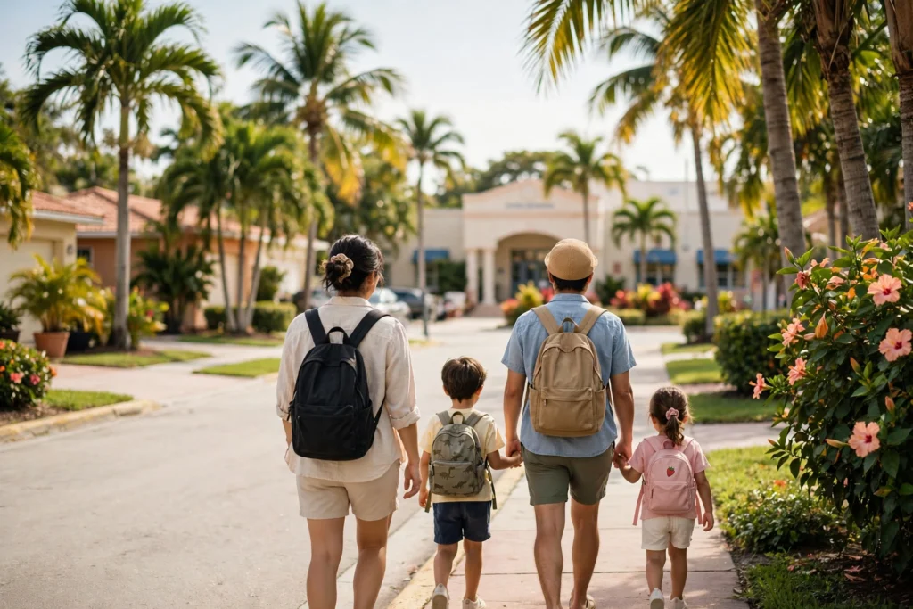 Familia mudándose a Miami con niños — colegios y zonas familiares