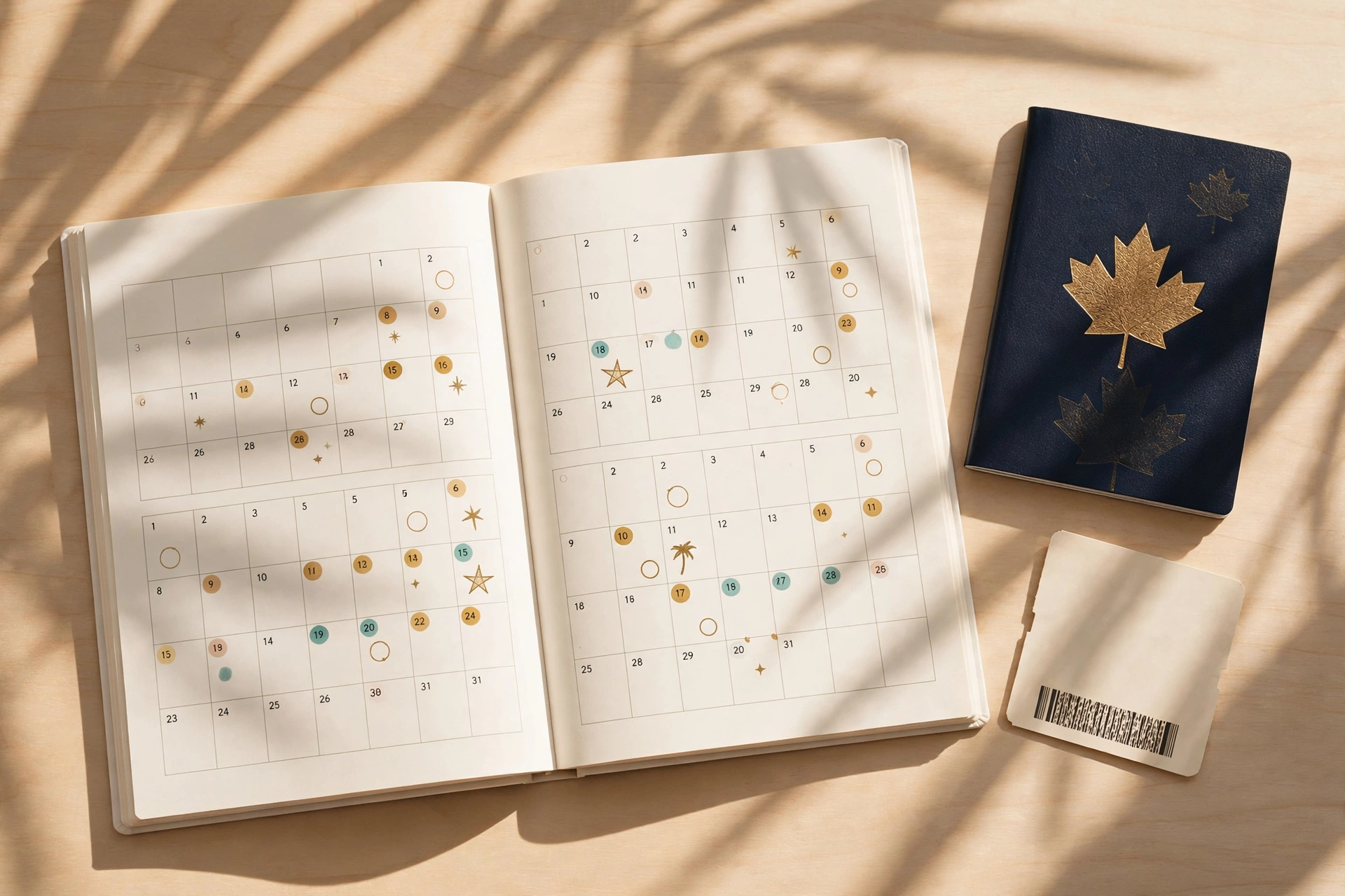 Moving to Miami: calendar counting winter days beside a Canadian passport — the snowbird tax trap and the IRS day count